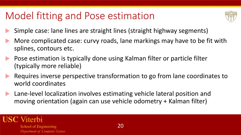 model fitting and pose estimation