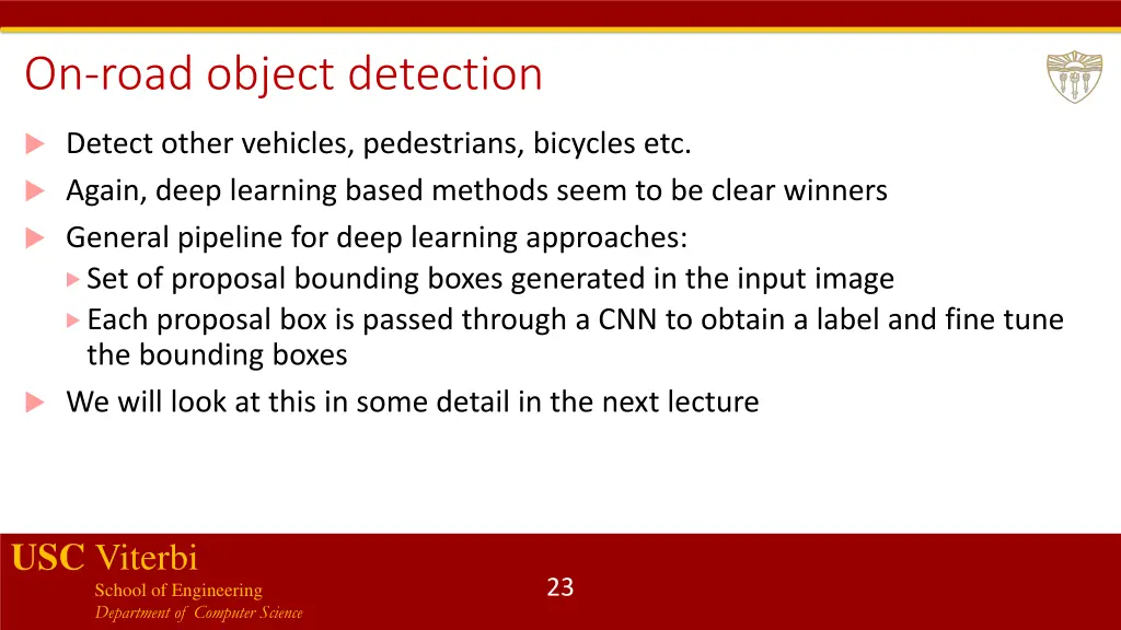 on road object detection