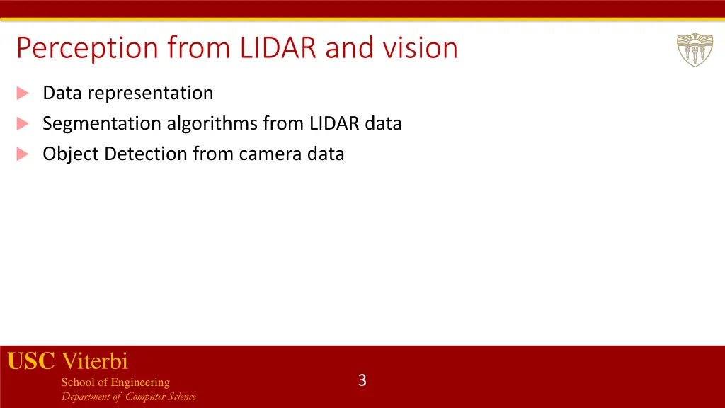 perception from lidar and vision