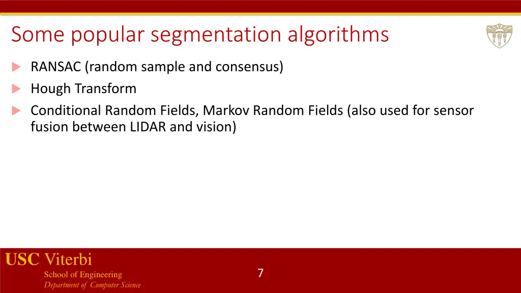 some popular segmentation algorithms