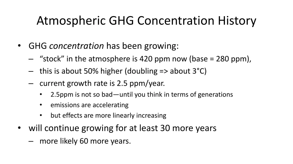 atmospheric ghg concentration history