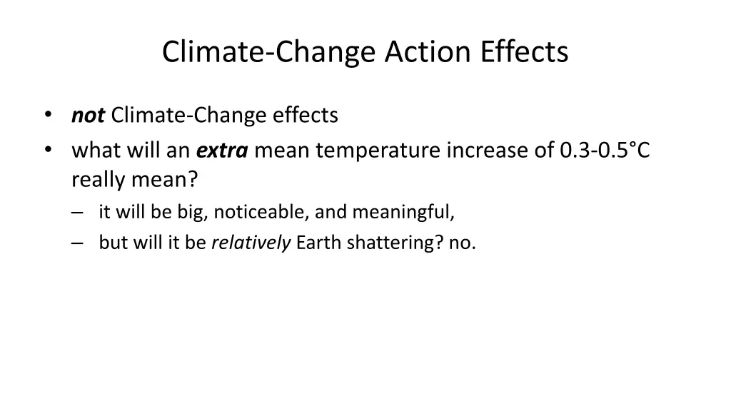 climate change action effects