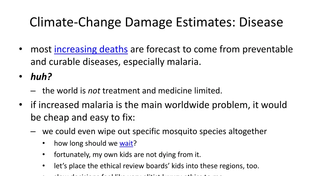 climate change damage estimates disease