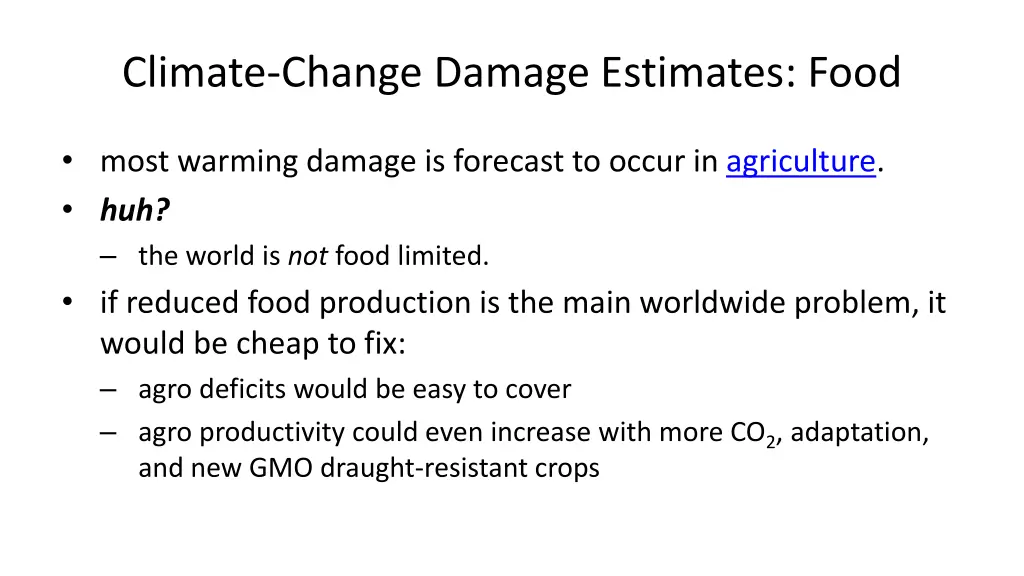 climate change damage estimates food