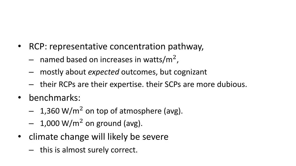 rcp representative concentration pathway named