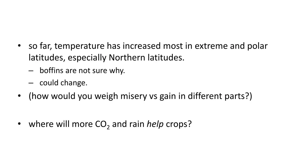 so far temperature has increased most in extreme