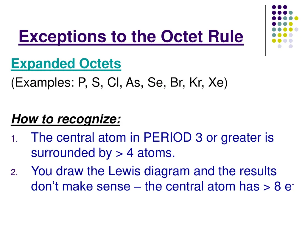 exceptions to the octet rule 1