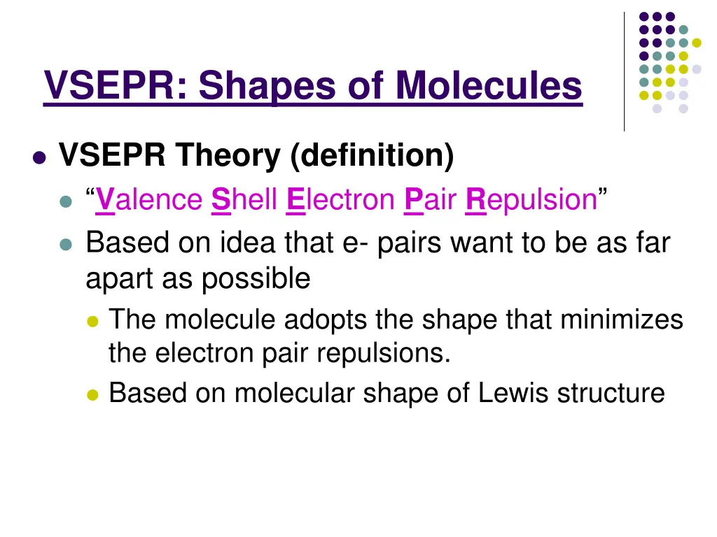 vsepr shapes of molecules