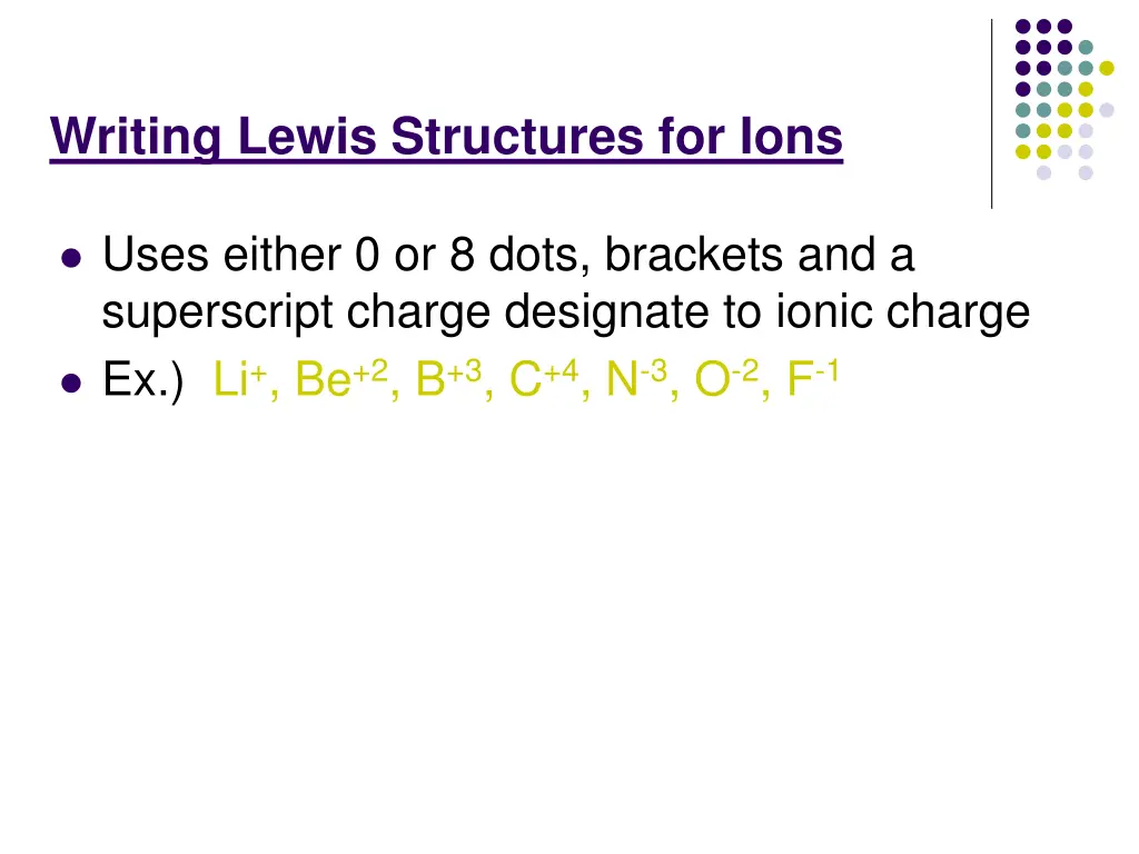 writing lewis structures for ions