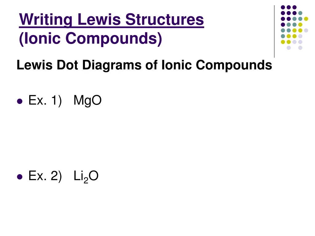 writing lewis structures ionic compounds