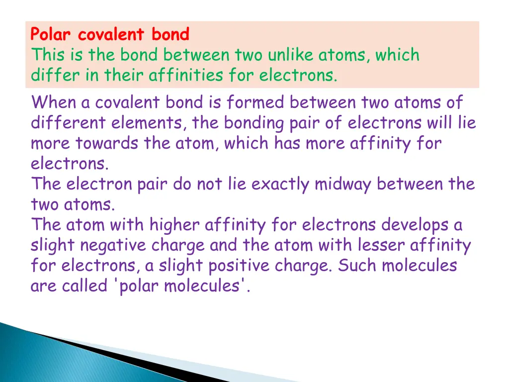 polar covalent bond this is the bond between