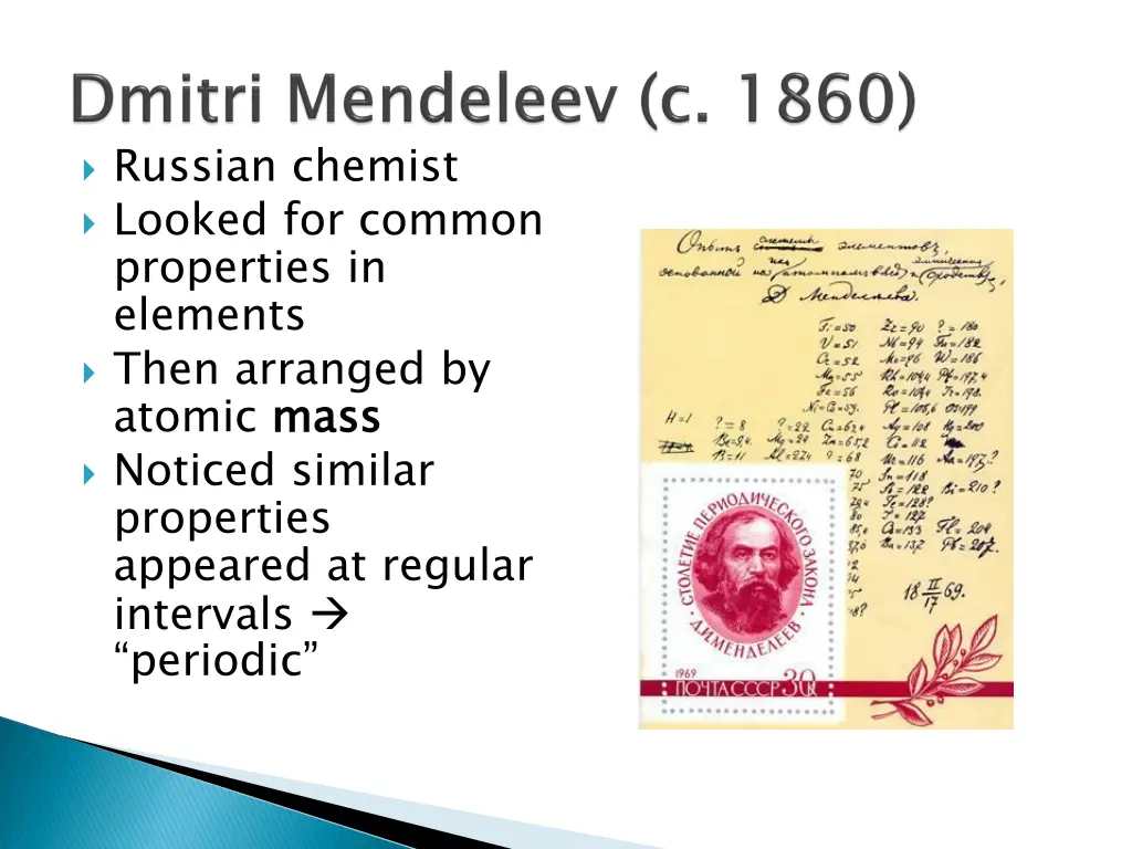 russian chemist looked for common properties