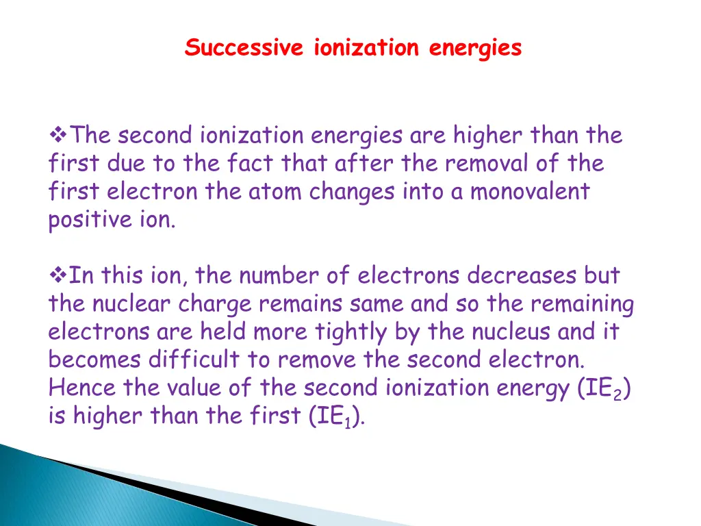 successive ionization energies