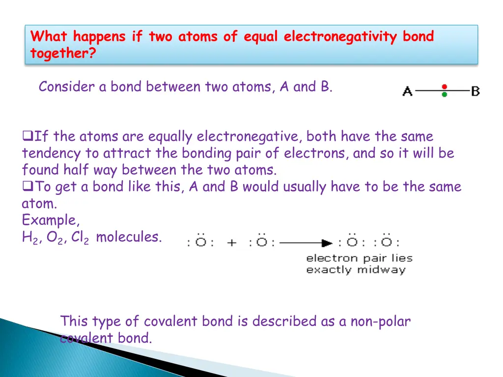 what happens if two atoms of equal