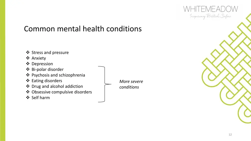 common mental health conditions