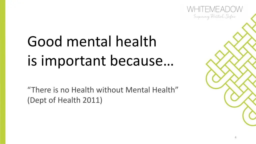 good mental health is important because