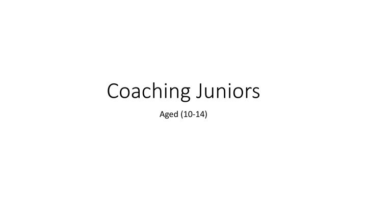 coaching juniors