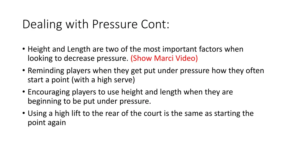 dealing with pressure cont