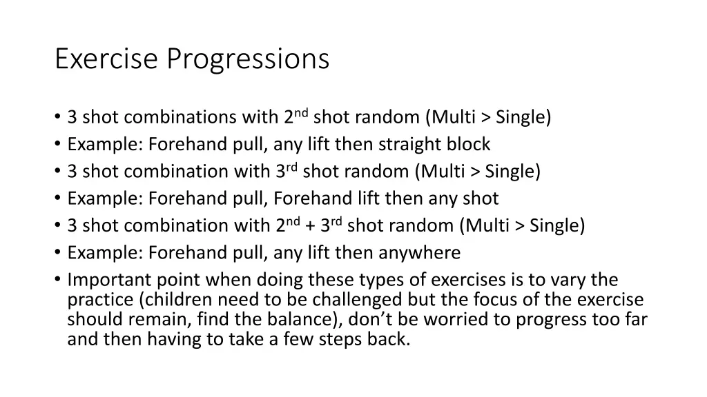 exercise progressions