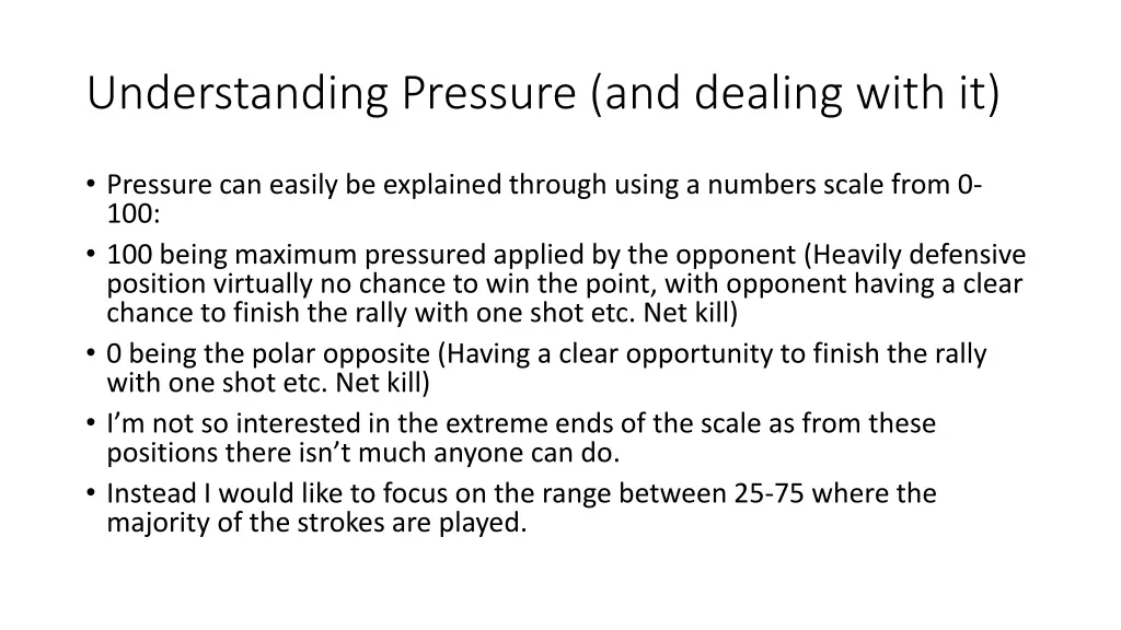 understanding pressure and dealing with it