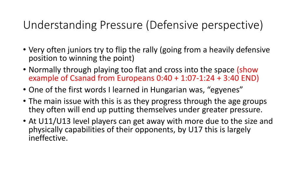 understanding pressure defensive perspective