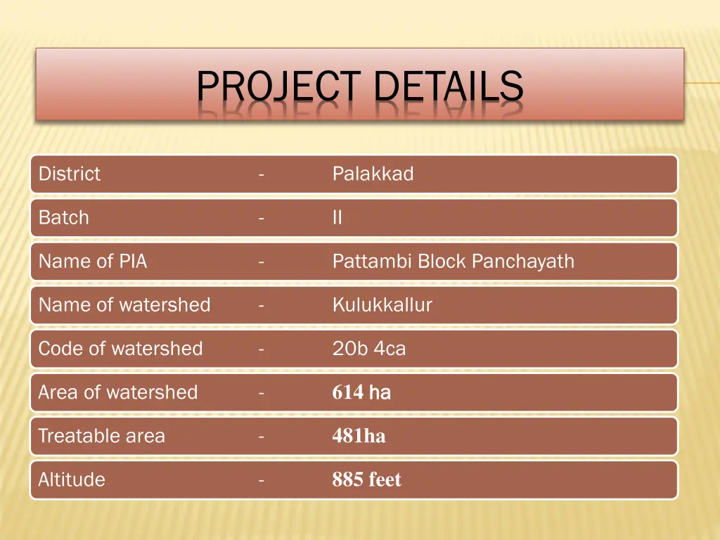 project details