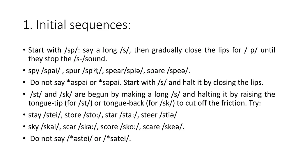 1 initial sequences