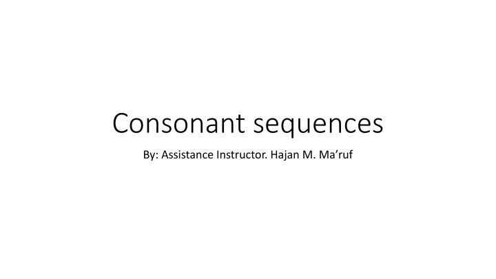 consonant sequences