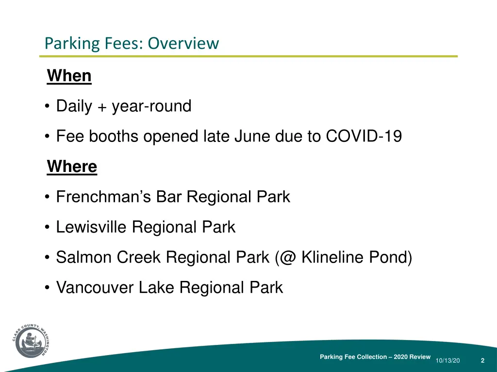 parking fees overview