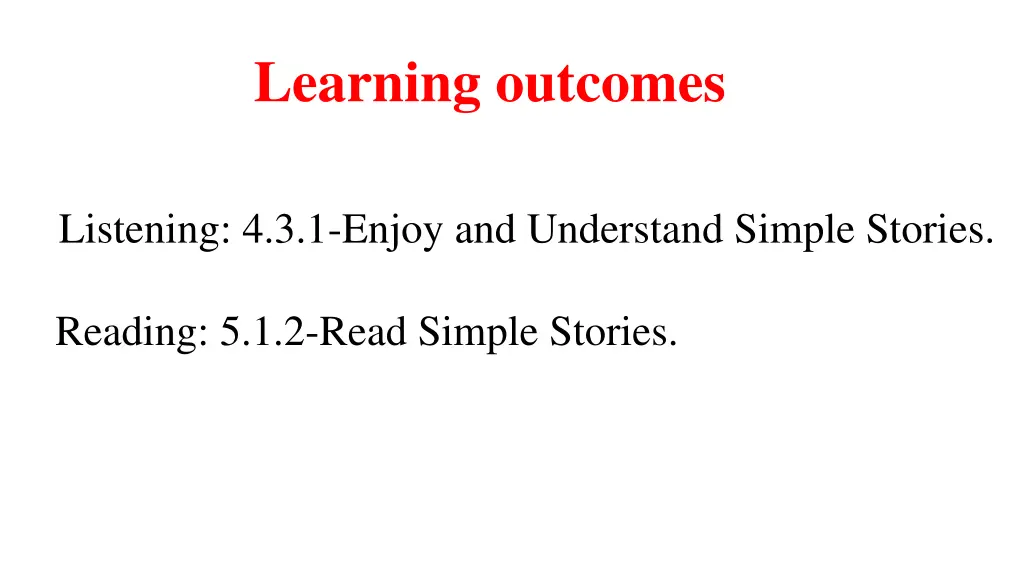 learning outcomes