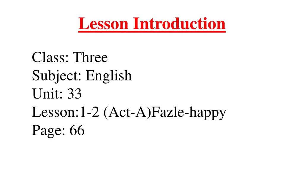 lesson introduction