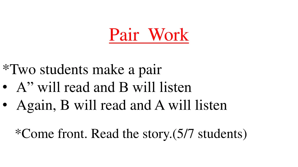 pair work