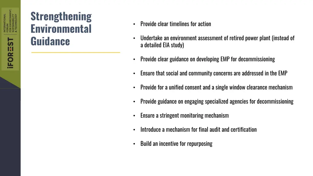 strengthening environmental guidance