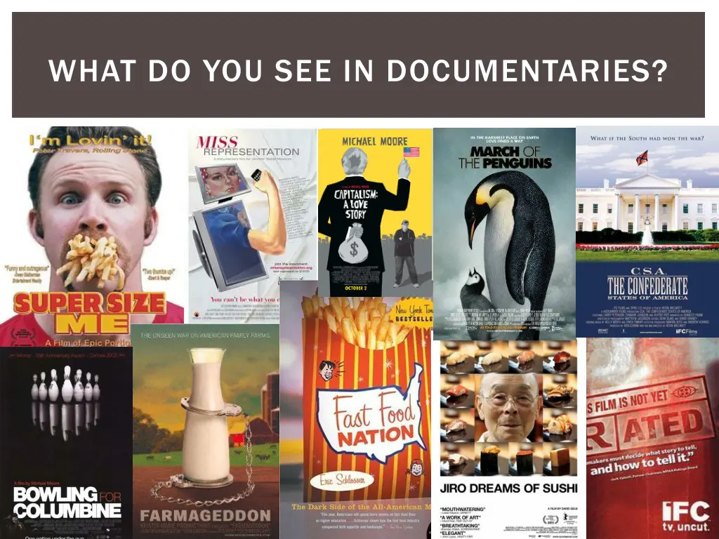 what do you see in documentaries