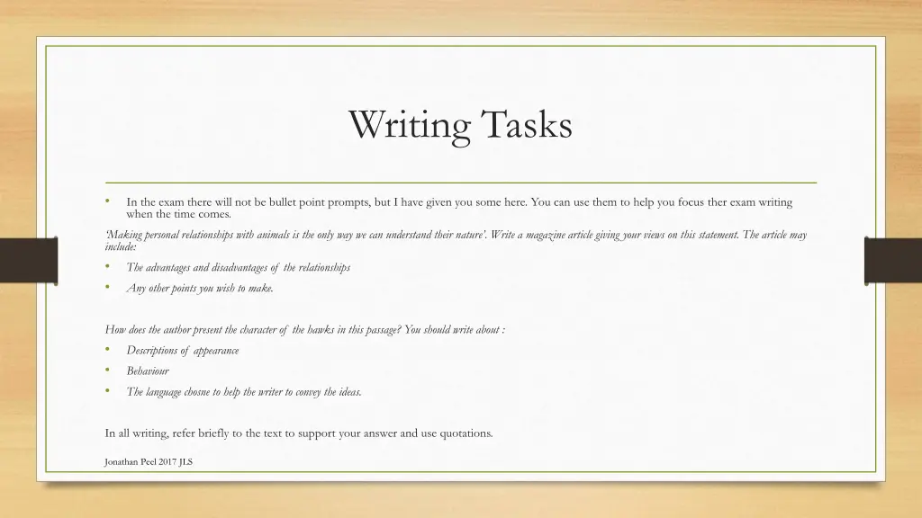 writing tasks