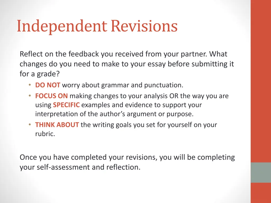 independent revisions