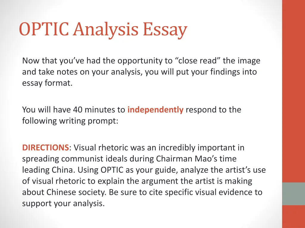 optic analysis essay