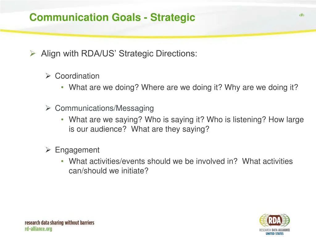 communication goals strategic