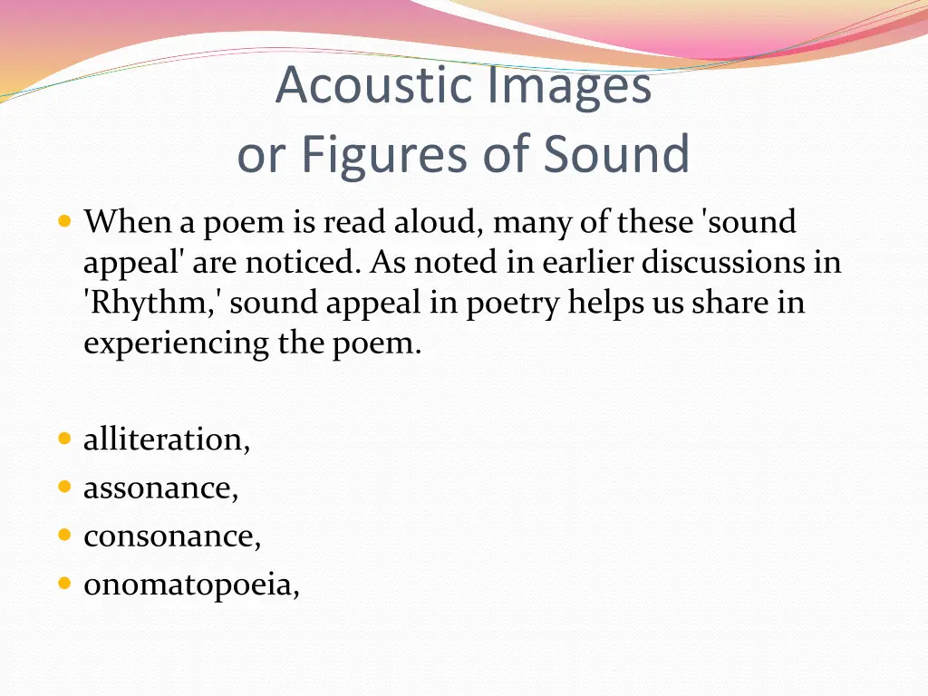 acoustic images or figures of sound