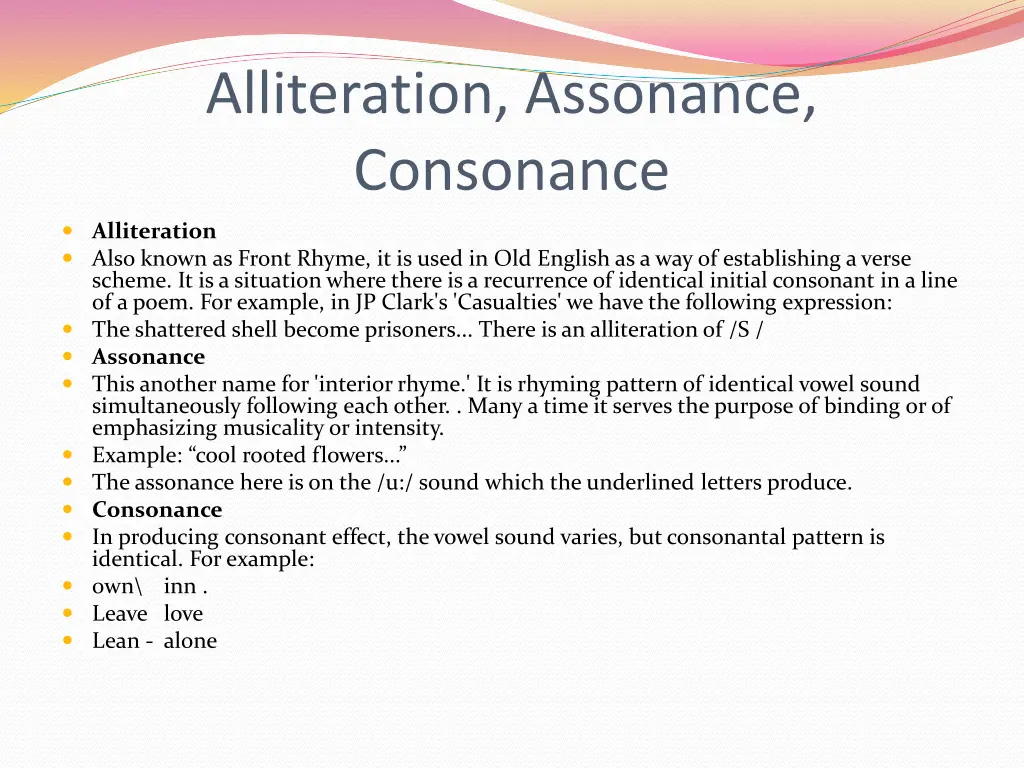 alliteration assonance consonance