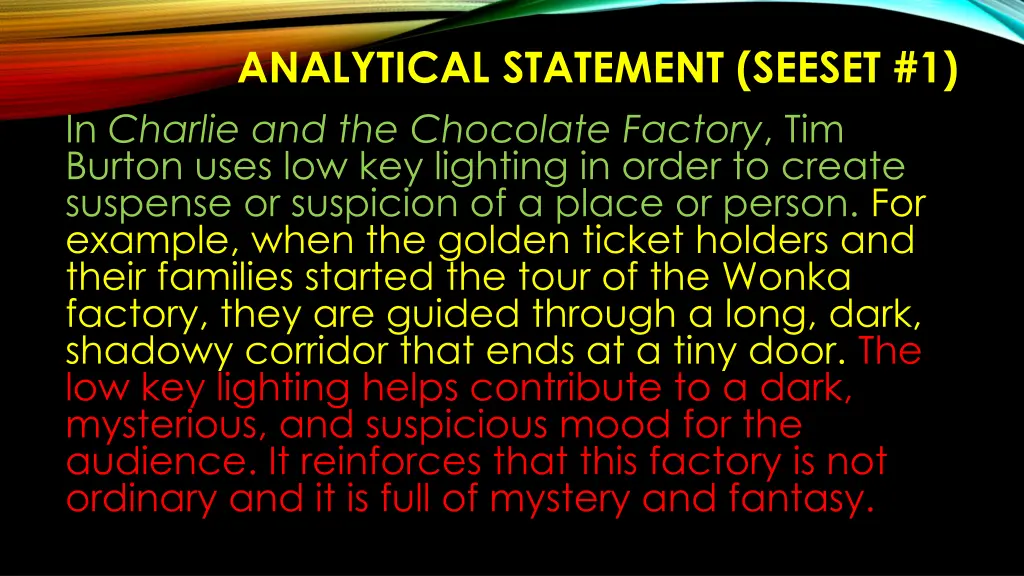 analytical statement seeset 1 in charlie