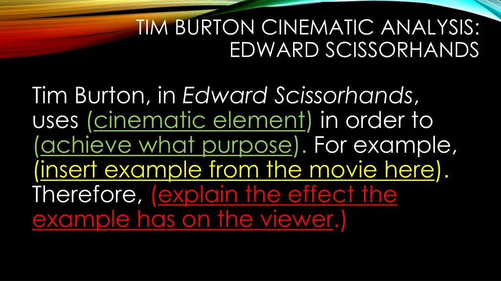 tim burton cinematic analysis edward scissorhands