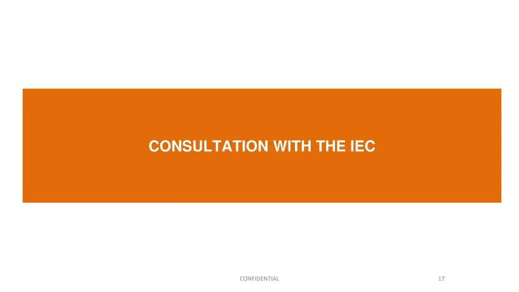 consultation with the iec