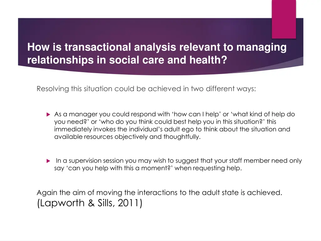 how is transactional analysis relevant 4