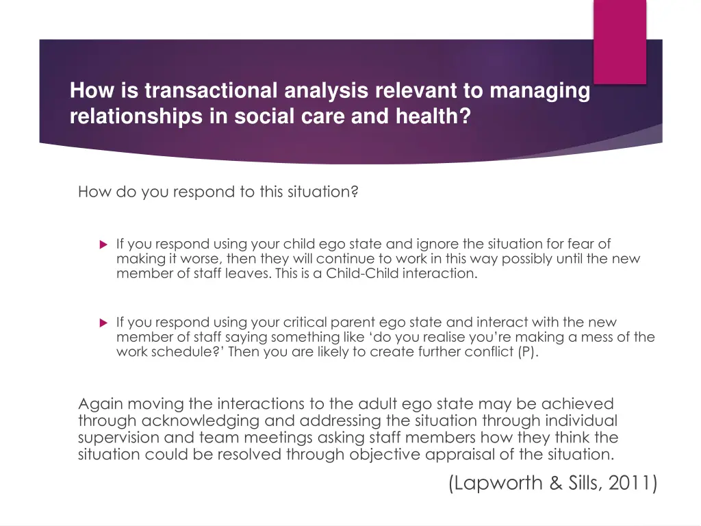 how is transactional analysis relevant 6