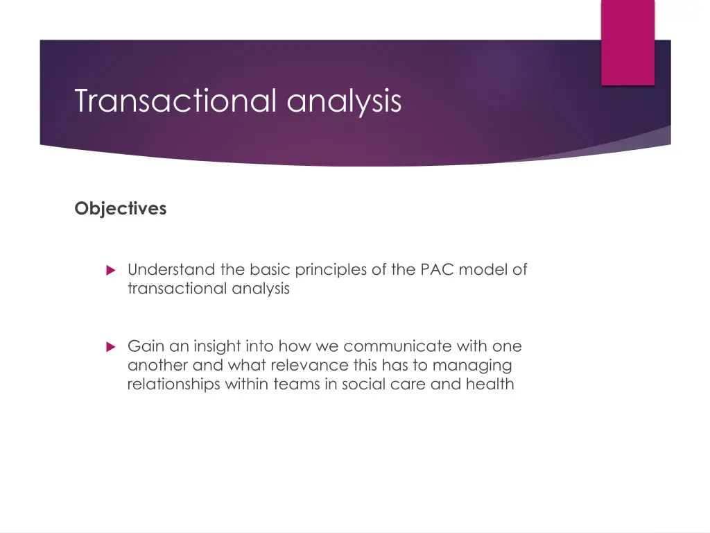 transactional analysis