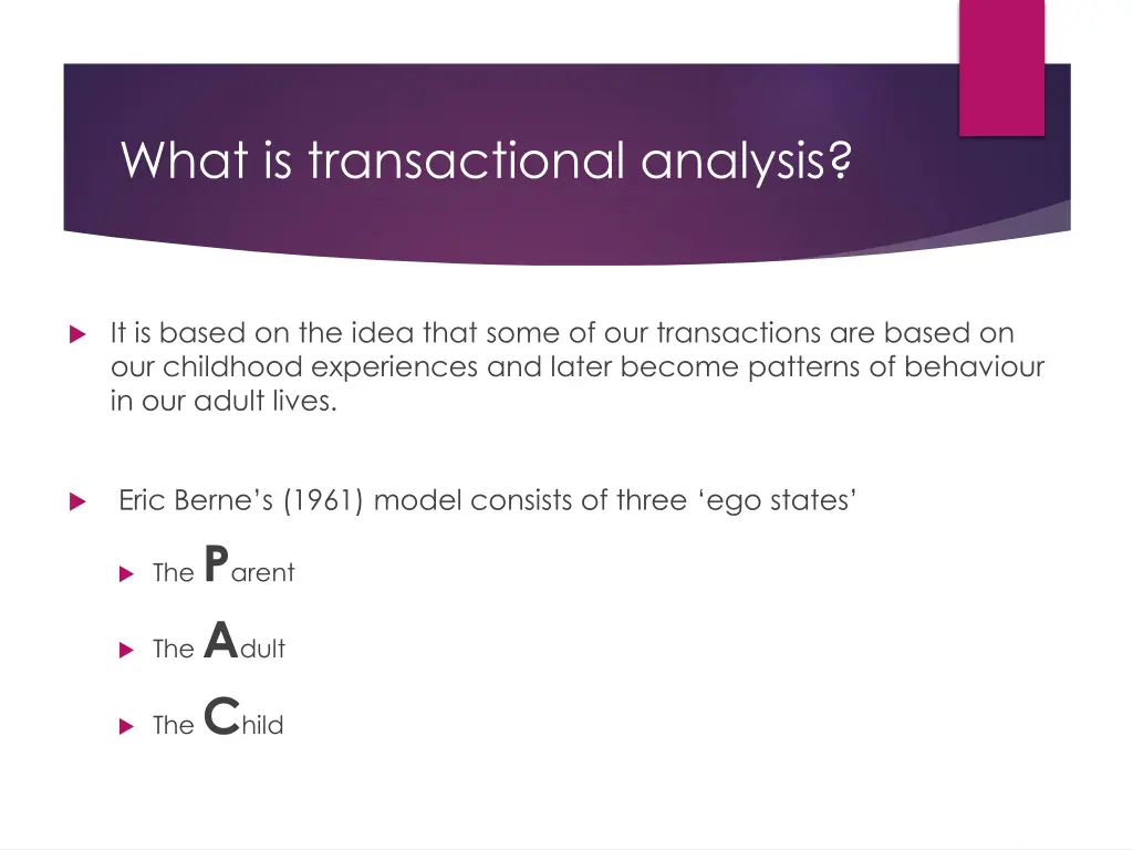 what is transactional analysis 1