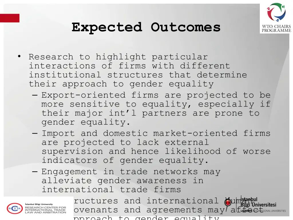 expected outcomes