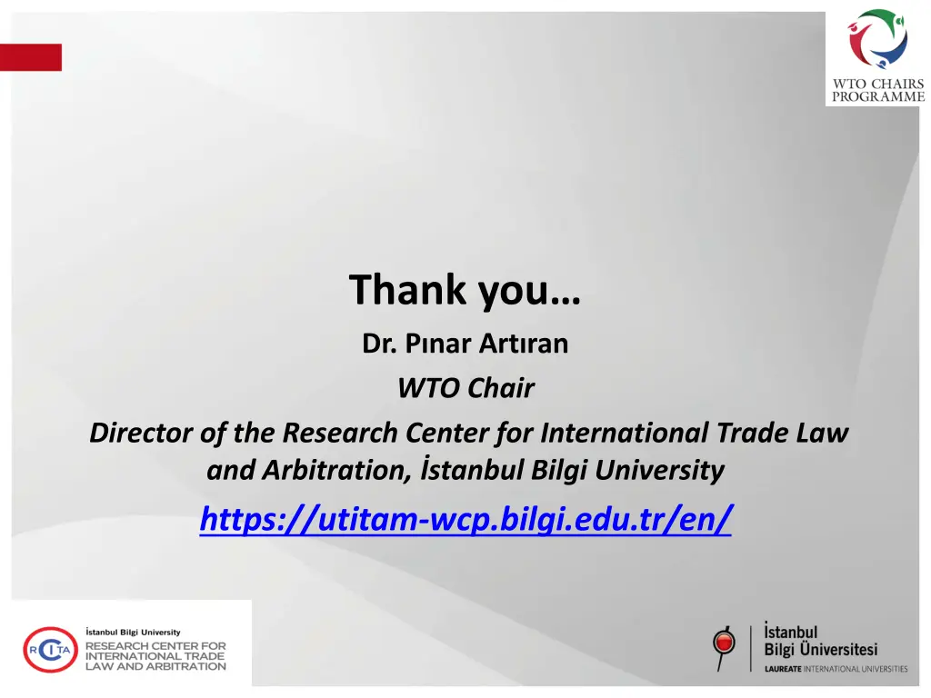 thank you dr p nar art ran wto chair