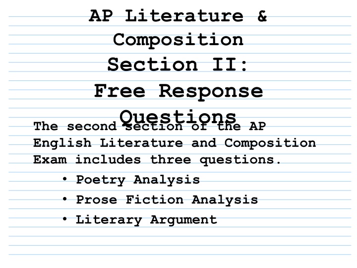 ap literature composition section ii free